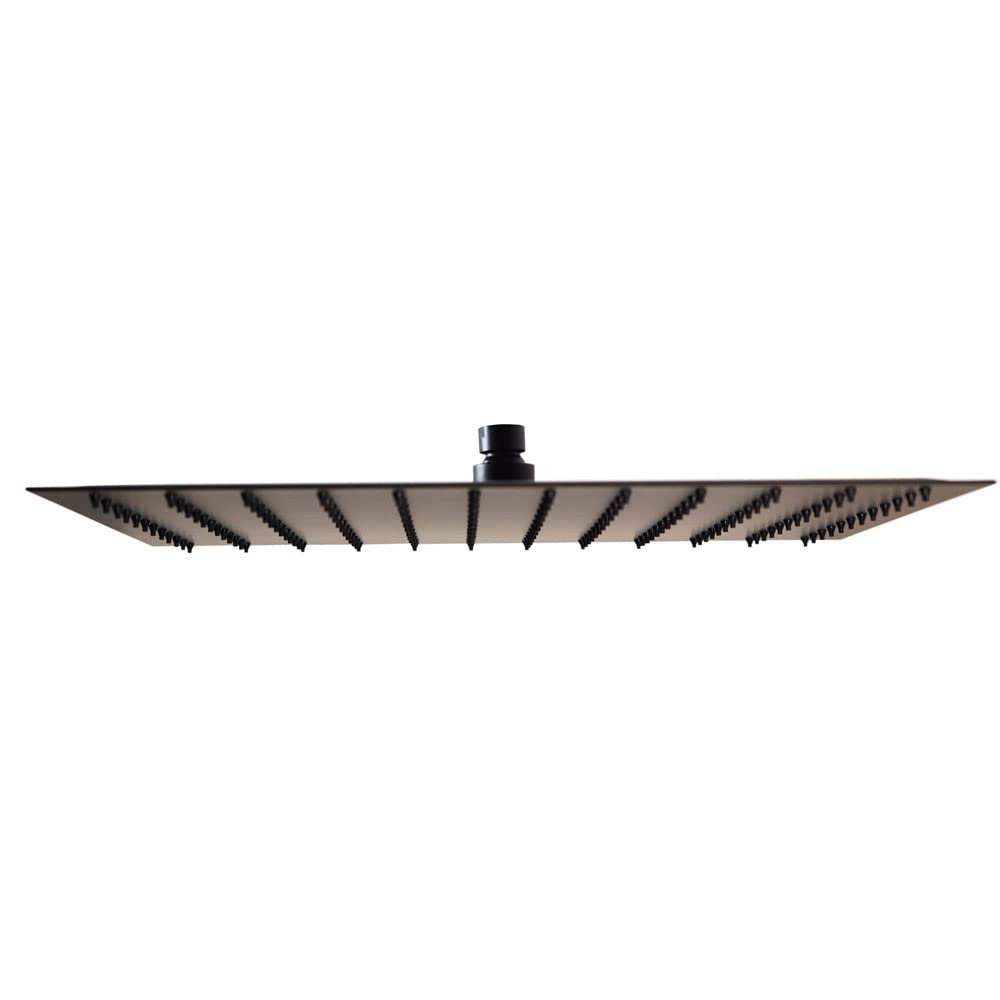 Pomme de douche haute pression Westbrass SHS1616-62 avec jet pluie enveloppant en noir mat
