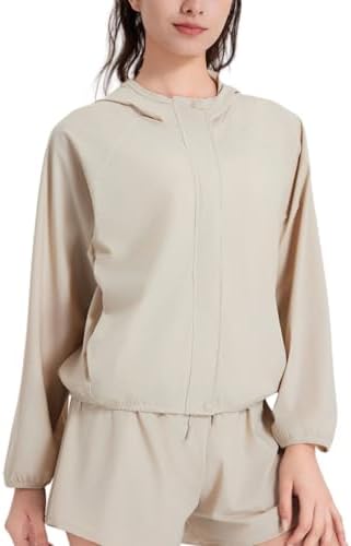 altiland Lightweight Workout Hooded Jacket for Women, UPF 50+ Ful...