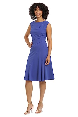Maggy London Women's Sleeveless Fit and Flare with Pleat Tuck and Seaming Details Work Career Event Guest of2