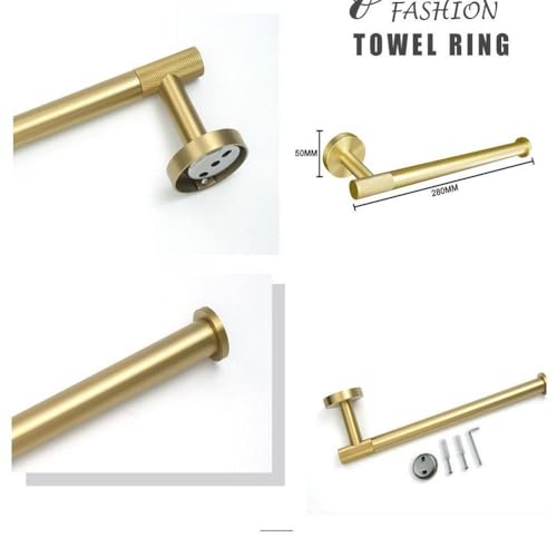 Toallero de acero inoxidable dorado para renovar el baño sin humedades ni óxido 6