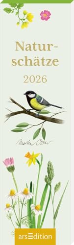 Lesezeichenkalender Naturschätze 2026: Inspirierender Monatskalender im schmalen Hochformat