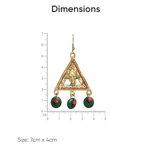 Image of Handcrafted Tribal & Dhokra Art Earrings Collection for Women - Royal Boho Statement Designs in Brass, Wooden, Beaded & Geometric Styles