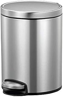 EKO Eva Pedal Bathroom Bin with Soft Close Lid - Perfect for Bathroom, Bedroom & Home, Stainless Steel (5 Litres)