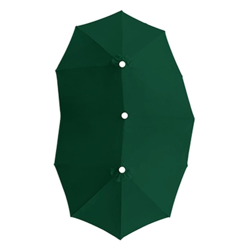Genérico Toldo de Repuesto para Sombrilla de 2.7m (12 Varillas) Funda Parasol de Exterior con Protección UV Solo Tela para Parasol de Jardín Patio(Dark green)