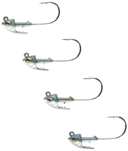 Strike King Tour Grade Rage Swimmin’ Head Fishing Lure, Precision Weighted Swimbait Jighead, 4/0 Medium Wire Hook