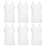 Undercover 6 Pack Mens 100% Cotton Jersey Vests White XL