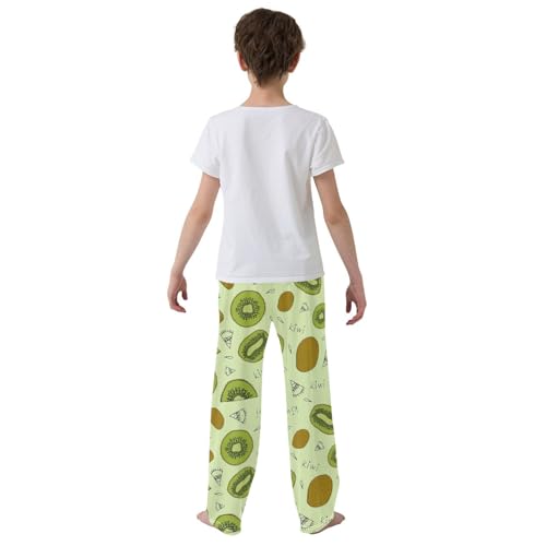 ZZXXB Kiwi Boys Long Pants Soft Trousers Elastic Waist Kids Lounge Bottoms with Pockets S-XL3