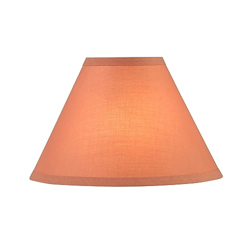 Image of Aspen Creative 56004, Hardback Empire Transitional UNO Lamp Shade, Coral Orange, 4 inch Top x 10 inch Bottom x 7 inch Slant, Slip UNO 33mm