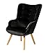 North Fauteuil scandinave en Velours 72x65xH99CM (Noir)