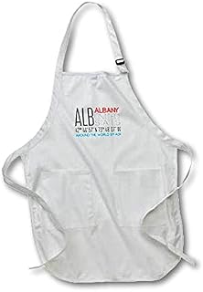 3dRose Medium Length Apron with Pouch Pockets 22w x 24l - International airport code ALB, Albany, New York, United States Alexis Design - Around The World By Air