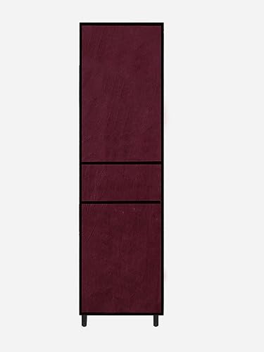 Image of Multi Utility 12 Layer Shelf Collapsible Metal Pipes with Non-Woven 100GSM Fabric Cover for Shoe /Cloth /Toy /Books Rack (Maroon, Metal)