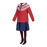 Mei Cosplay Costume Red Panada Jacket Skirt with Tights for Girls L