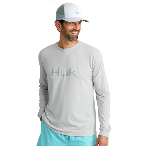 HUK Men's Performance Fishing Logo Tee, Long Sleeve, Quick-Dry