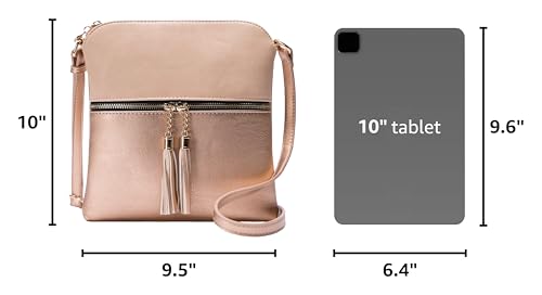 Image of Solene Womens Lightweight Medium Crossbody Purse with Tassel, Perfect Size Crossbody Bags for Daily Use, travel