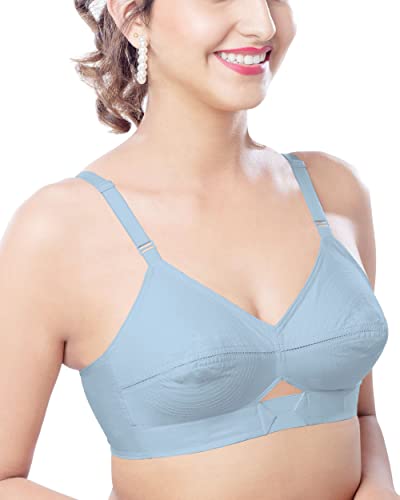 Image of Brida Women's Cotton Round Stitch Bra - Minimizer Saree Bra - Plus Size, Full Coverage, Non-Padded, Wireless,Double Layer Support for Heavy Bust - Kavya xtrasoft