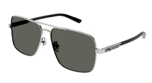 Gucci GG1289S 001 Gunmetal/Grey Square 62mm Men's Sunglasses