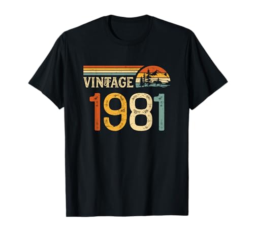Vintage 1981 41 Años Cumpleaños Hombre Mujer Nacido En 1981 Camiseta