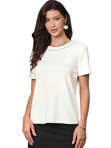Image of Allegra K Tweed Neck Tops for Women