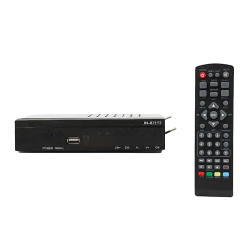 Agmoctz Receptor de TV Digital Terrestre JN812T2 265 TDT DVB-T2 con Sintonizador EPG para Televisores HD/Antiguos con Enchufe Europeo