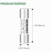 Wengart Solar Sicherungen WGPV-30,DC1000V 15A,10x38mm,I133kA,Schnelle Photovoltaik-Sicherungen für Solar-Photovoltaikanwendungen,10 Stück – Ansicht 4
