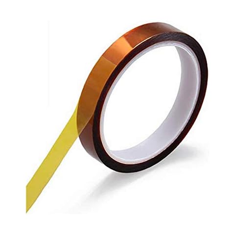 MeetRade 1 Rolls 12mm X 100FT Heat Resistant Tape High Temperature Tape Heat Press Tape Polyimide Adhesive Sublimation Tape for Heat Transfer Vinyl 3D Printers (1 Roll) Cover