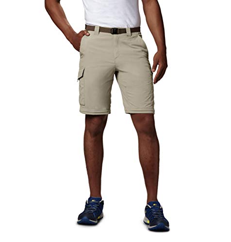 Image of Columbia Men's Silver Ridge Convertible Pant, Breathable, UPF 50 Sun Protection, Fossil, 34x28