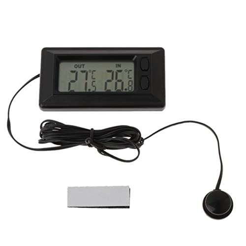 Image of Digital LCD Indoor Outdoor Thermometer with 1.5m Cable Probe, Temperature Monitor for Home Office Refrigerator Greenhouse Basement