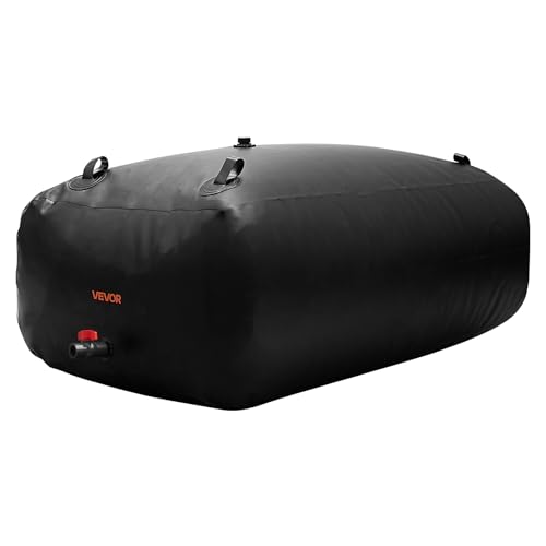 Image of VEVOR Water Storage Bladder, 142.7 Gallon (540L) Water Storage Container Tank, 1000D PVC Large Capacity Soft Bag Bladder, Collapsible Portable for Garden Irrigation, Camping, RV, Emergency Use - Black