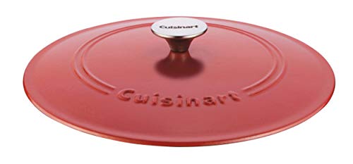 Image of Cuisinart Chef's Classic Enameled Cast Iron Dutch Oven with Lid, Porcelain Enameled Interior, Oven Safe, Induction Compatible, 12-Inch, Chicken Fryer, Peony Pink