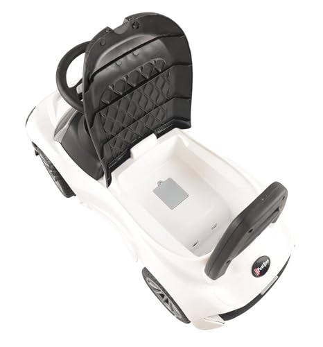 Image of JoyRide Spider Car with Music & LED Light, Ride on for Baby with Backrest, Under Seat Storage & Big Wheels, Ride on for Kids 1 to 3 Years Upto 25 Kgs White