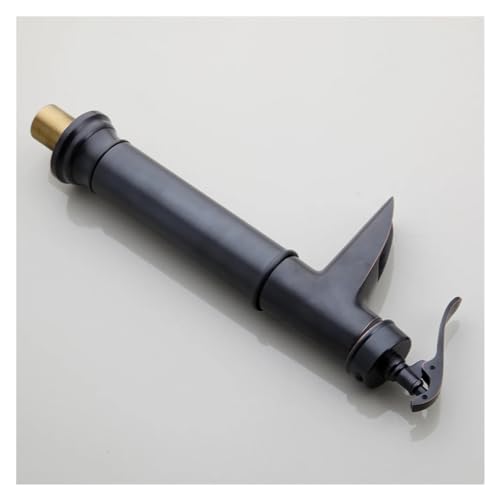 Grifo con caño en cascada de latón negro mezclador monomando para lavabo de baño y encimera 2
