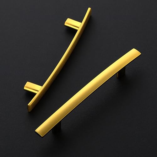 Image of Ravinte 30 Pack Cabinet Handles Brushed Brass Cabinet Pulls Kitchen Cabinet Handles,Curved Drawer Pulls in 6 Inch Length with 3.75 Inch Hole Center Arch Kitchen Cabinet Hardware