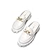 DREAM PAIRS Mules for Women Slip On Shoes Platform Thick Comfortable Women’s Chunky Flat Slides Slippers Loafers,Size 7,White,SDML2326W