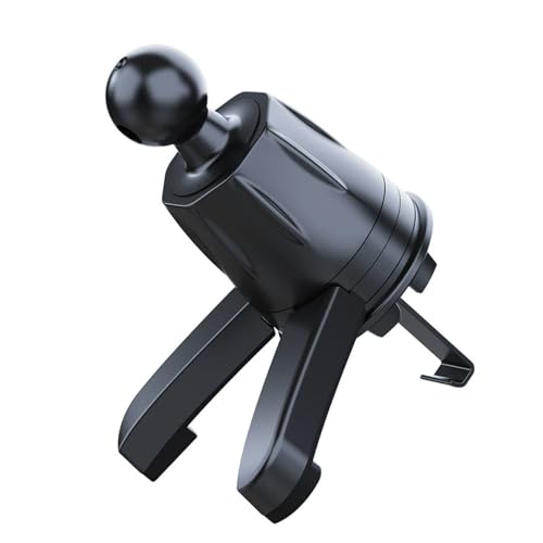 スマホホルダー エアコン送風口 フック式 17mmボールヘッド ネジ固定 金属フック補強 シリコン保護 車載マウント (エアコンクリップ/B)