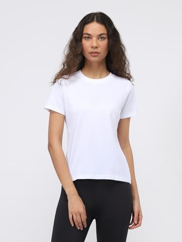 Image of NOBERO 100% Cotton T-Shirts for Women Stylish | Regular Fit | Solid T Shirts for Women 180 GSM Combed Cotton | Crew Neck Half Sleeve
