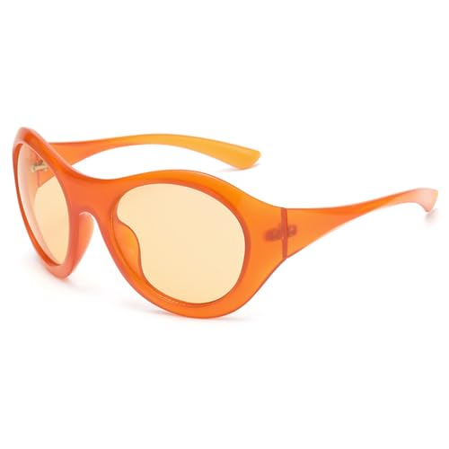 Lunettes de soleil à la mode LVTFCO haut de gamme ovale orange à grande monture personnalisée
