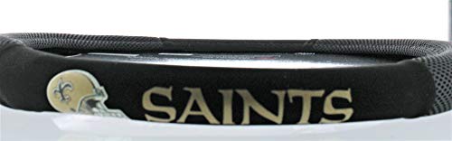 Fremont Die NFL New Orleans Saints Poly-Suede Steering Wheel Cover, Fits Most Standard Size Steering Wheels, Black/Team Colors