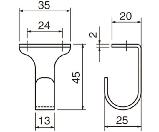 Trusco J Type Stainless Steel Hook A 45 mm / 65-2649-17