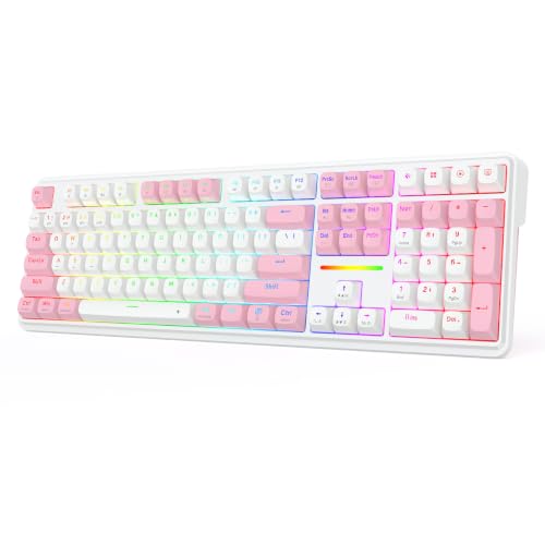 Image of Redragon K745 PRO Wireless Gasket RGB Gaming Keyboard, 108 Keys Mechanical Keyboard w /Extra 4 Hotkeys, Hot-Swap Socket, 5-Layer Noise Dampening, See-Through Round PBT Keycaps, Creamy Linear Switch