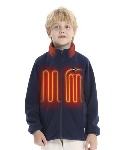 Image of Venustas Kids Heated Fleece Jacket with Battery, Boys Girls Youth Electric Heated Coat for Winter