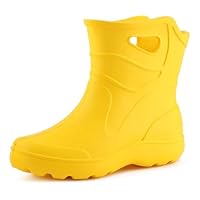 Ladeheid Women's EVA Extra Light Wellington Boots Rainy Wellies Rain Boots KL027D (Yellow, 6.5 UK)