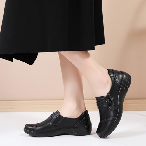 Image of QAE Loafers for Women Orthopedic Loafers for Women Comfortable Women's Flat Slip-Ons Shoes for Dress Work Business Casual