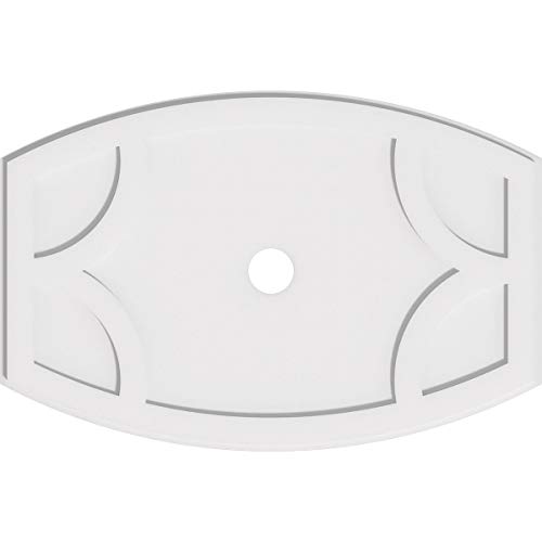 Image of Ekena Millwork CMP36X24KY-03000 Kailey Architectural Grade PVC Contemporary Urethane Ceiling Medallions 36 inchW x 24 inchH x 3 inchID x 19 1 /2 inchC x 1 inchP