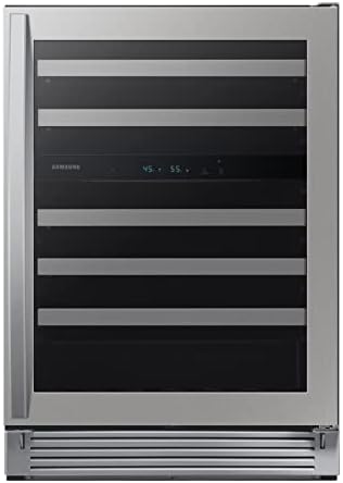 SAMSUNG 34-Inch Wine Cooler Refrigerator, 51 Bottle Capacity, Fre...