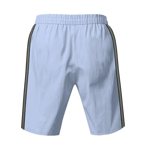 Shorts deportivos casuales para hombre talla Large azul claro miniatura 3