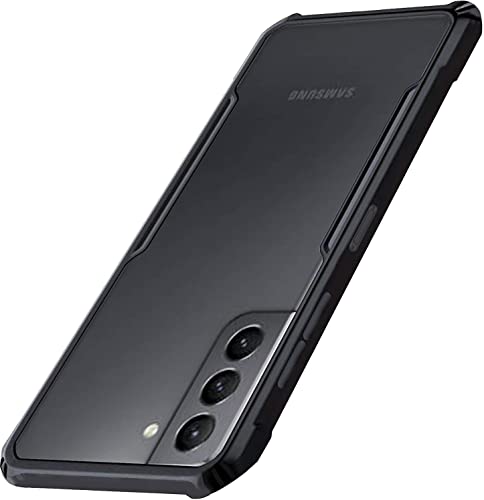 Image of A rtistque Clear Hard Transparent Acrylic Armor Anti-Drop Shockproof TPU Edge Back Cover Case for Samsung S21 - Black