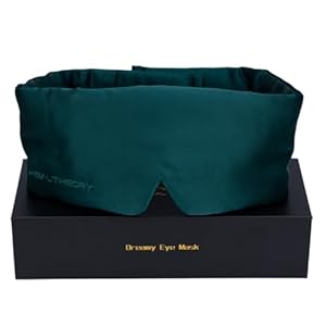 100% Silk Weighted Eye Mask for Sleep with Cooling Gel Pack Luxurious Light Blocking Eye Mask, Adjustable Fit, Chill Function, Mulberry Silk – Ideal Gift for Travelers and Restful Sleep