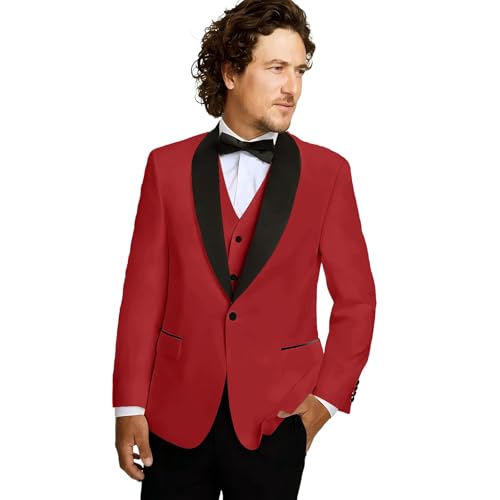 3 Piece Suit Men Wedding Shawl Lapel Tuxdos Groom Dinner Prom Suit Slim Fit Blazer Vest Pant Set3