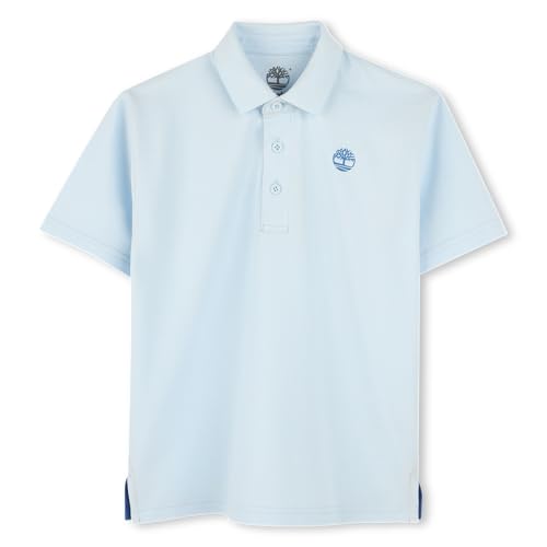 Image of Timberland Boys School Uniform Short Sleeve Pique Cotton Knit Polo Shirt, Kids Button Closure Premium Breathable Polo
