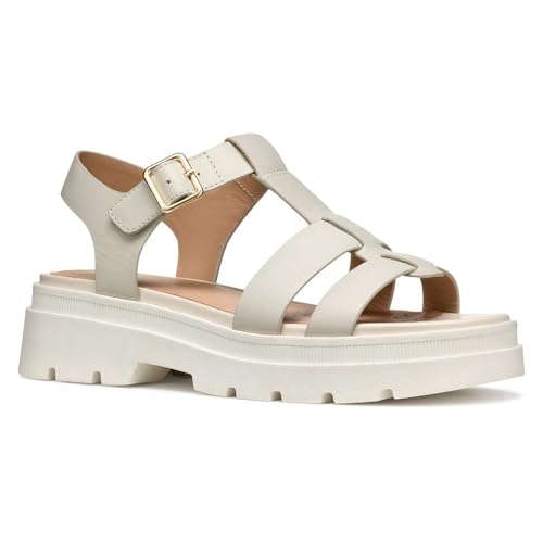 Geox D ADACTER S B, Sandalo Piatto Donna, Lt Sand,